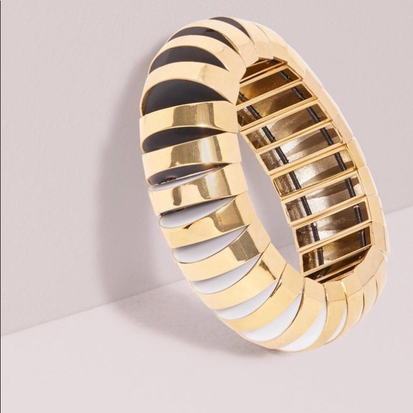 LARGE SLICED SCALLOPS METAL STRETCH BRACELET - Picture 3 of 6